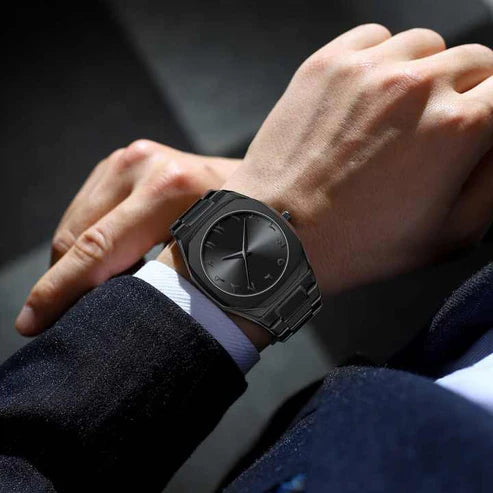 Stainless Steel Black Arabic Aura Watch